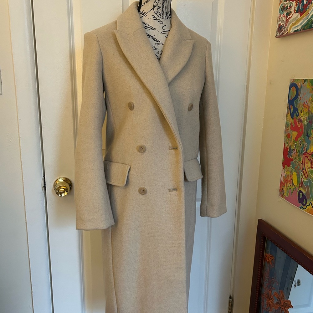 Abercrombie & Fitch Tan Double-Breasted Trench Coat